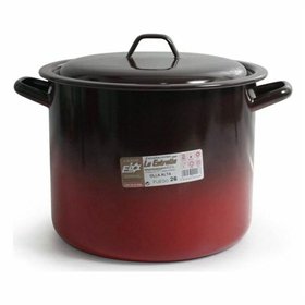 Casserole with lid La Estrella Glazed enamelled steel