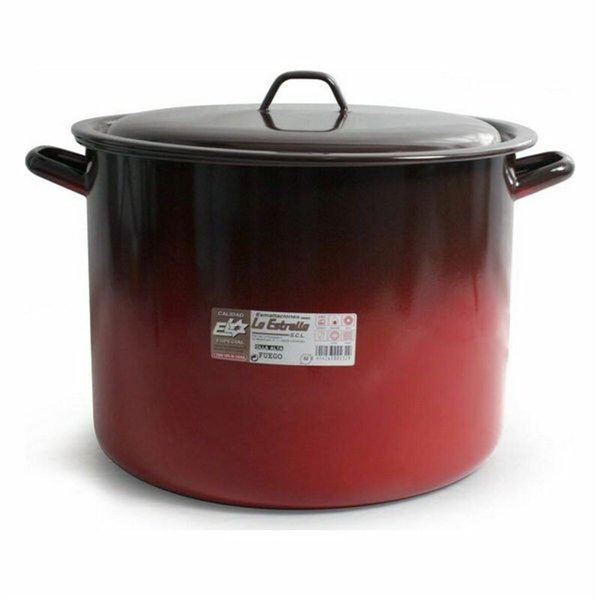 Casserole with lid La Estrella Glazed enamelled steel