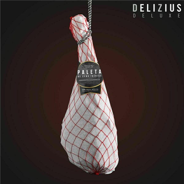 Set of Iberian Grain-Fed Ham Shoulder and Ham Holder Delizius Deluxe
