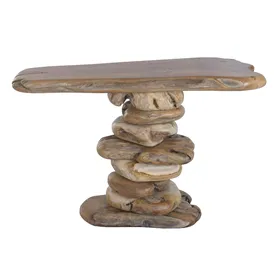 Centre Table Alexandra House Living Ivory Brass Mango wood MDF Wood 45 x 52 x 45 cm
