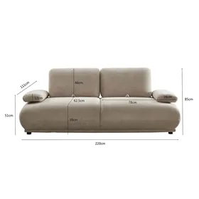 Sofa Home ESPRIT Beige Urban 220 x 111 x 85 cm