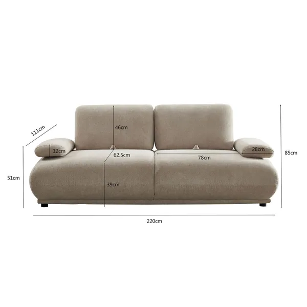 Sofa Home ESPRIT Beige Urban 220 x 111 x 85 cm