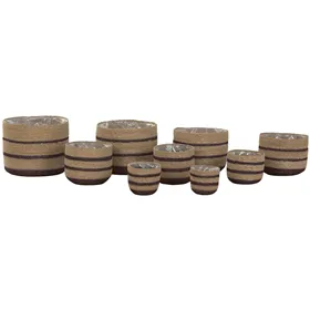 Pouffe Alexandra House Living Light brown Leather 48 x 35 x 48 cm