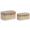 Jewelry box Home ESPRIT Natural Wood 30 x 19 x 14 cm (2 Units)