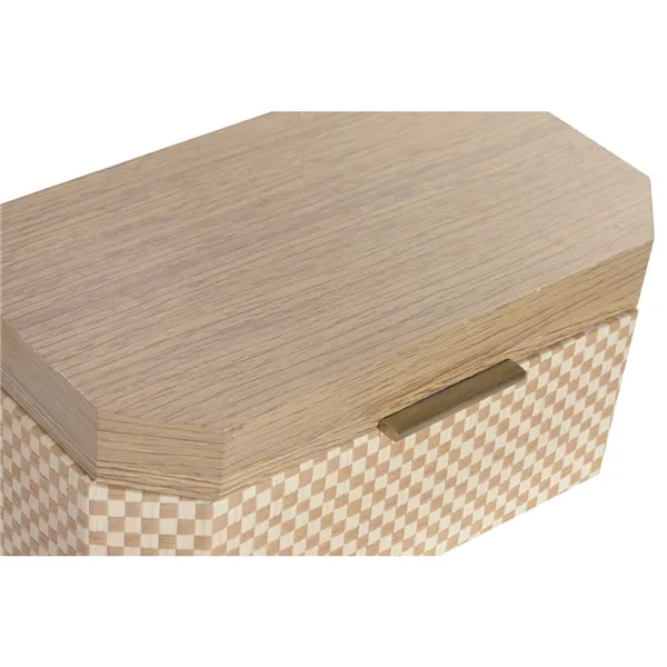 Jewelry box Home ESPRIT Natural Wood 30 x 19 x 14 cm (2 Units)
