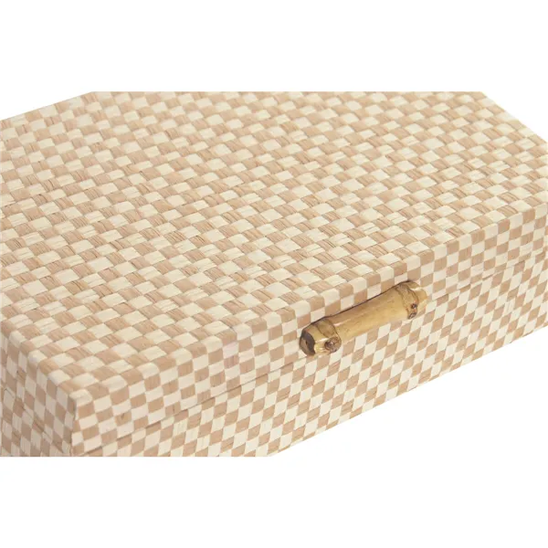 Jewelry box Home ESPRIT Beige Wood 30 X 21 X 9,4 CM (2 Units)