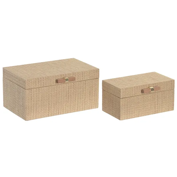 Jewelry box Home ESPRIT Natural Wood 26 X 18 X 13,3 CM (2 Units)