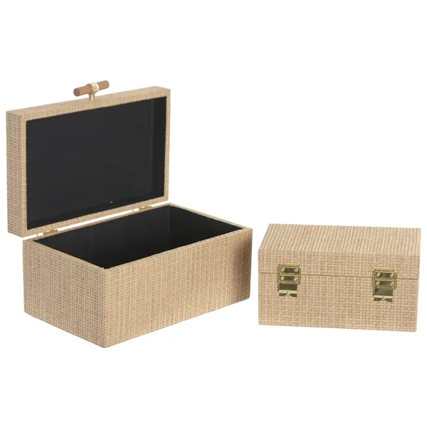 Jewelry box Home ESPRIT Natural Wood 26 X 18 X 13,3 CM (2 Units)