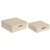 Jewelry box Home ESPRIT Beige Wood 25 x 25 x 10 cm (2 Units)