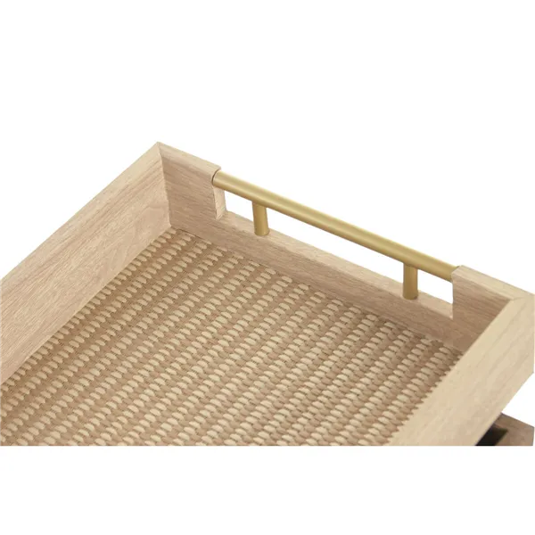 Set of trays Home ESPRIT Brown Natural Traditional