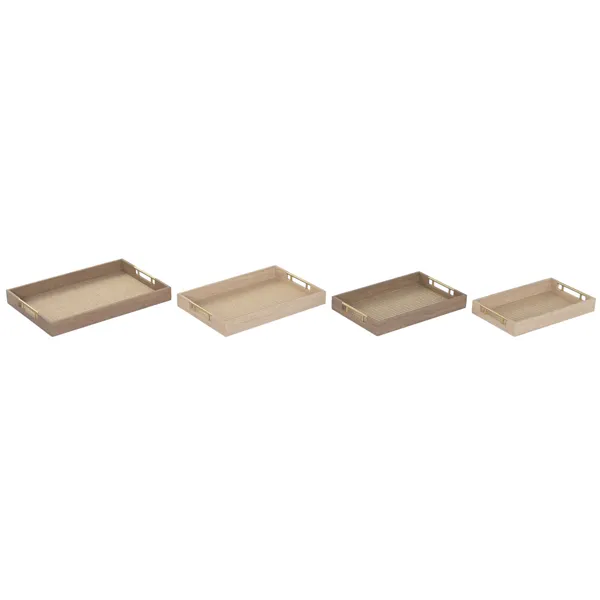 Set of trays Home ESPRIT Brown Natural Traditional