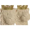 Decorative Figure Home ESPRIT White Golden Tiger Lion (2 Units)