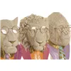 Decorative Figure Home ESPRIT White Multicolour Golden Tiger Lion Gorilla (3 Units)