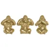 Decorative Figure Home ESPRIT Golden Gorilla (3 Units)