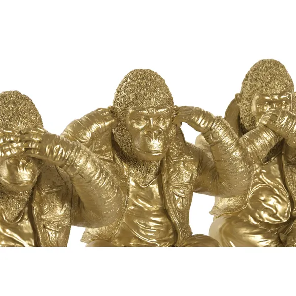 Decorative Figure Home ESPRIT Golden Gorilla (3 Units)