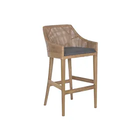 Stool Home ESPRIT Brown Grey Rattan 51 X 52 X 100 CM