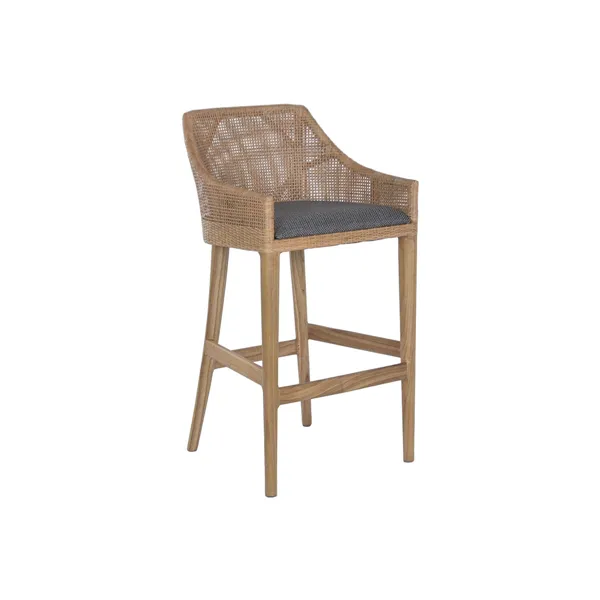 Stool Home ESPRIT Brown Grey Rattan 51 X 52 X 100 CM