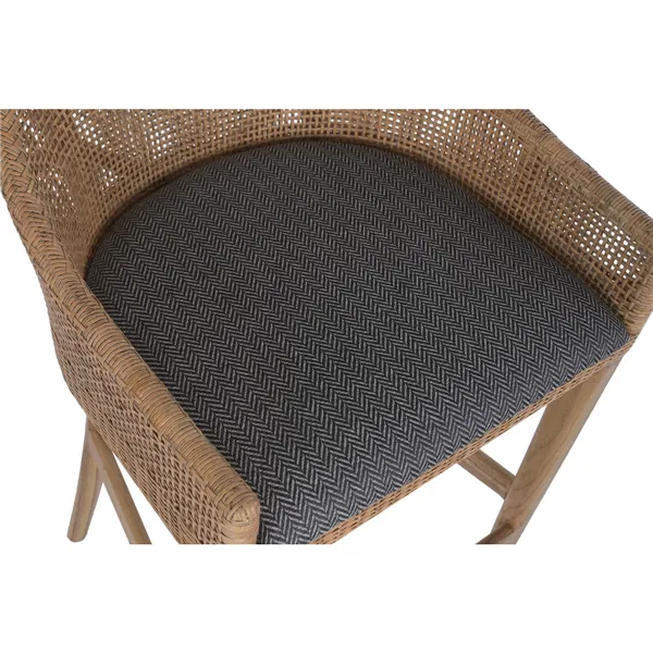 Stool Home ESPRIT Brown Grey Rattan 51 X 52 X 100 CM