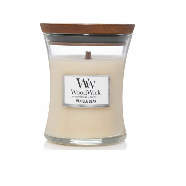 WoodWick vidēja izmēra Hourglass Candles aromātiskā svece vaniļas pāksts 275 g