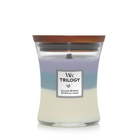 „WoodWick Trilogy Medium Hourglass Candles“ kvapioji žvakė raminančiai poilsiui, 275 g