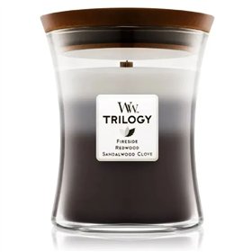 „WoodWick Trilogy Medium Hourglass Candles“ kvapioji žvakė su šilta mediena, 275 g