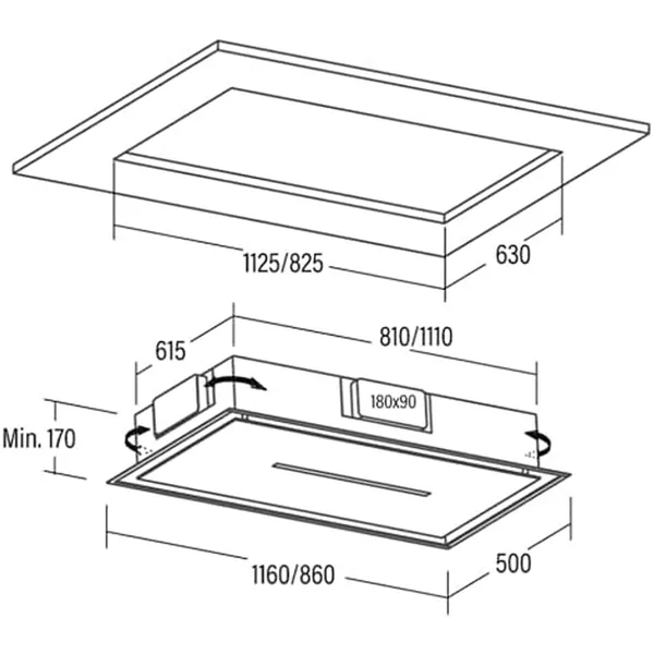Island range hood Cata BENNUSLIM1200X