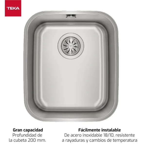 Sink with One Basin Teka Silver