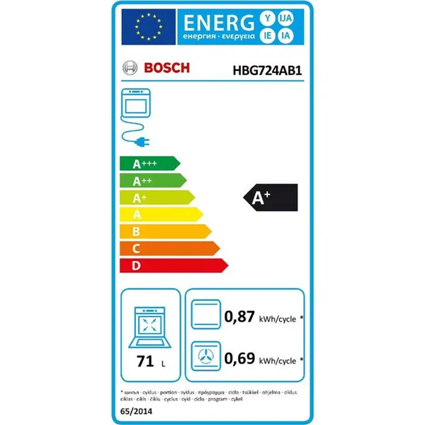 Oven BOSCH HBG724AB1 71 L
