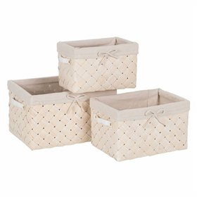 Basket set Multicolour Wood 3 Units