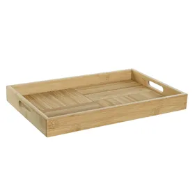 Tray DKD Home Decor Natural Bamboo 43 x 27 x 4,5 cm
