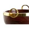 Bowl Home ESPRIT Brown Golden Aluminium Acacia 19 x 17 x 10 cm