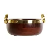 Bowl Home ESPRIT Brown Golden Aluminium Acacia 19 x 17 x 10 cm