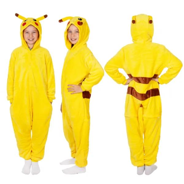 Kigurumi-haalari Pikachu Springos HA7315, 130-140 cm, lasten yksiosainen haalari