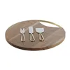 Cutting board DKD Home Decor Golden Natural Stainless steel Acacia 35,5 x 35,5 x 1,5 cm (4 Pieces)