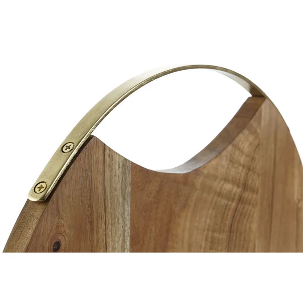 Cutting board DKD Home Decor Golden Natural Stainless steel Acacia 35,5 x 35,5 x 1,5 cm (4 Pieces)