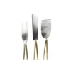 Cutting board DKD Home Decor Golden Natural Stainless steel Acacia 35,5 x 35,5 x 1,5 cm (4 Pieces)