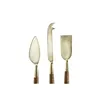 Cutting board DKD Home Decor Golden Natural Stainless steel Acacia 46,5 x 17,7 x 2 cm (4 Pieces)