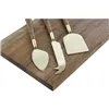 Cutting board DKD Home Decor Golden Natural Stainless steel Acacia 46,5 x 17,7 x 2 cm (4 Pieces)