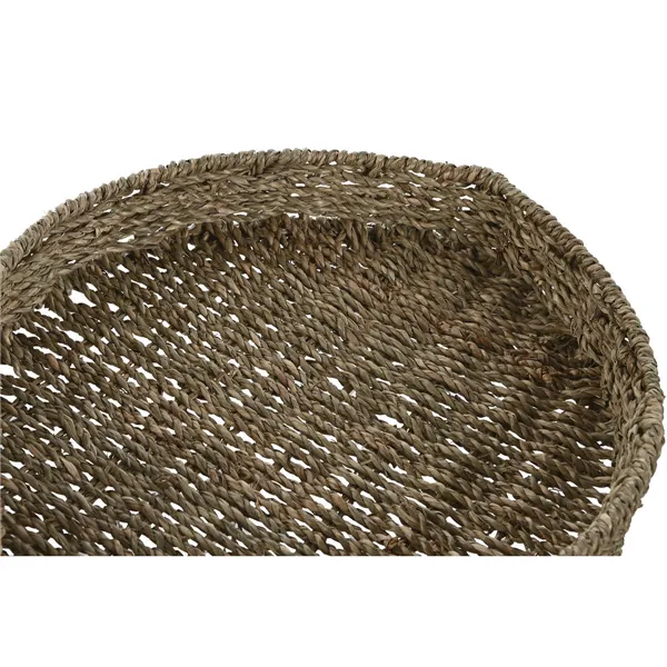 Set of trays Home ESPRIT Natural Metal 49 x 33 x 6 cm (2 Units)