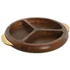 Snack tray Home ESPRIT Golden Natural 35 x 30,5 x 4,5 cm