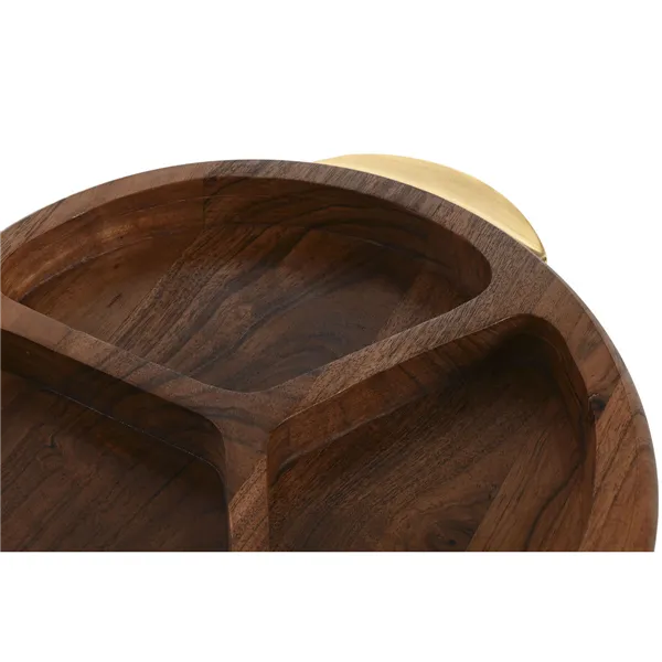 Snack tray Home ESPRIT Golden Natural 35 x 30,5 x 4,5 cm