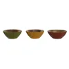 Snack Bowl Home ESPRIT Yellow Green Coral Mango wood 15 x 15 x 8 cm (3 Units)