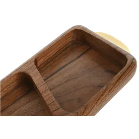 Snack tray Home ESPRIT Golden Natural 45 x 12,7 x 4,5 cm