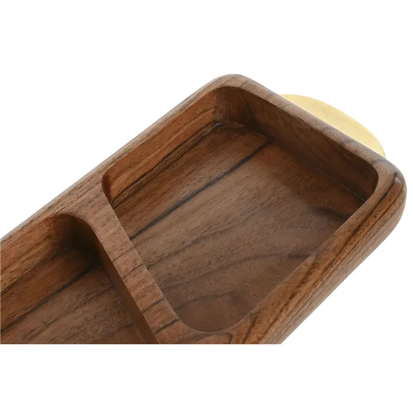 Snack tray Home ESPRIT Golden Natural 45 x 12,7 x 4,5 cm