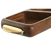 Snack tray Home ESPRIT Golden Natural 45 x 12,7 x 4,5 cm