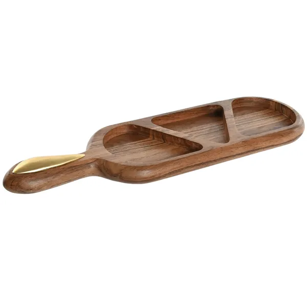 Snack tray Home ESPRIT Golden Natural 46 x 13,5 x 2,5 cm