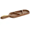 Snack tray Home ESPRIT Golden Natural 46 x 13,5 x 2,5 cm
