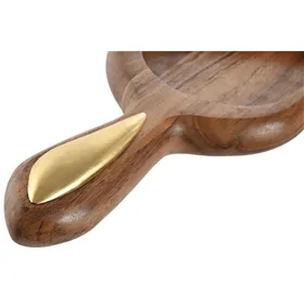 Snack tray Home ESPRIT Golden Natural 46 x 13,5 x 2,5 cm
