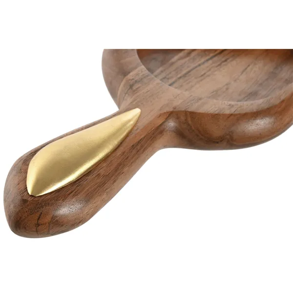 Snack tray Home ESPRIT Golden Natural 46 x 13,5 x 2,5 cm