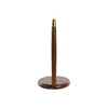 Kitchen Paper holder Home ESPRIT Golden Natural Stainless steel Acacia 18 x 18 x 36,5 cm